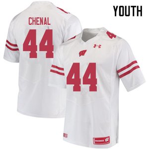 Youth Wisconsin Badgers NCAA #44 John Chenal White Authentic Under Armour Stitched College Football Jersey QL31F05TK